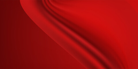 Abstract Red Gradient Background with Smooth Curved Shapes and Soft Flowing Waves. Futuristic Technology Concept