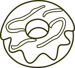 Donut Outline Illustration For Coloring