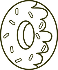 Donut Outline Illustration For Coloring