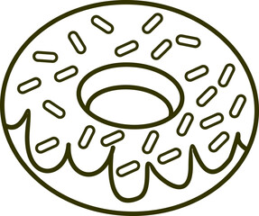 Donut Outline Illustration For Coloring