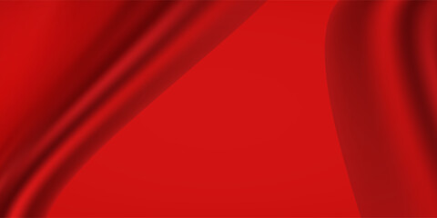 Abstract Red Gradient Background with Smooth Curved Shapes and Soft Flowing Waves