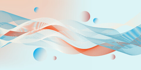 geometric fluid waves over a light background. use light and pastel gradient colors