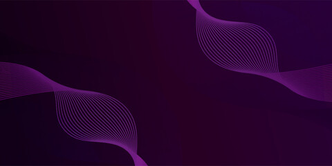 Popular wave dark purple abstract background with shadow and wavy lines.Dark black purple gradient color on background. Eps10 vector