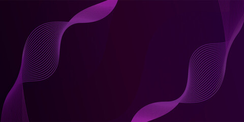 Popular wave dark purple abstract background with shadow and wavy lines.Dark black purple gradient color on background. Eps10 vector