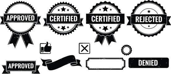 certification and approval badges collection