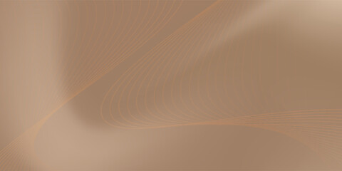Luxury Brown Gradient Background with Golden Wavy Lines and Light Effect
