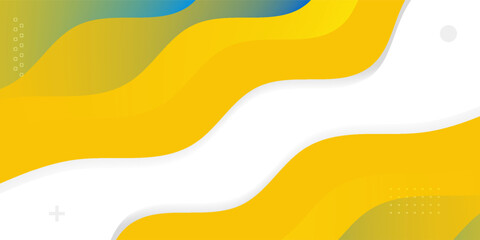 abstract fluid background with blue and yellow color on white background. Modern Trendy design in Vector Illustration