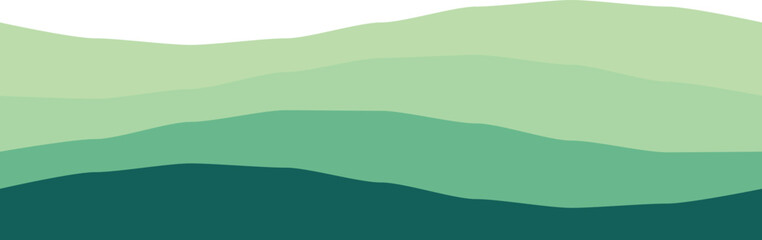 Obraz premium Abstract green wave pattern with calming gradient layers, perfect for nature-inspired designs.