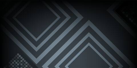 Obraz premium Abstract Dark Geometric Background with Metallic Lines and Halftone Dot Pattern. Modern creative trendy design in vector illustration