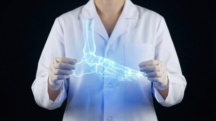 A medical scientist in a laboratory carefully holds a glass syringe filled with liquid for a scientific research experiment or chemical analysis in a hospital healthcare setting