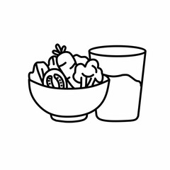 Mixed vegetable salad bowl vector