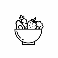 Mixed vegetable salad bowl vector