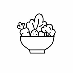 Mixed vegetable salad bowl vector