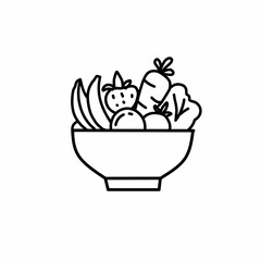 Mixed vegetable salad bowl vector