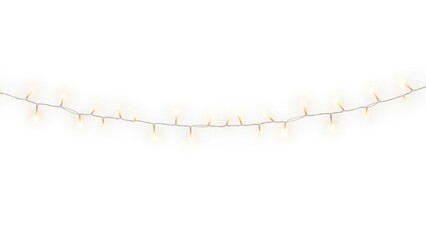 String lights glowing on white background
