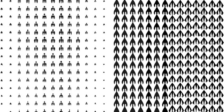 Optical illusion featuring human figures transitioning from dots to silhouettes