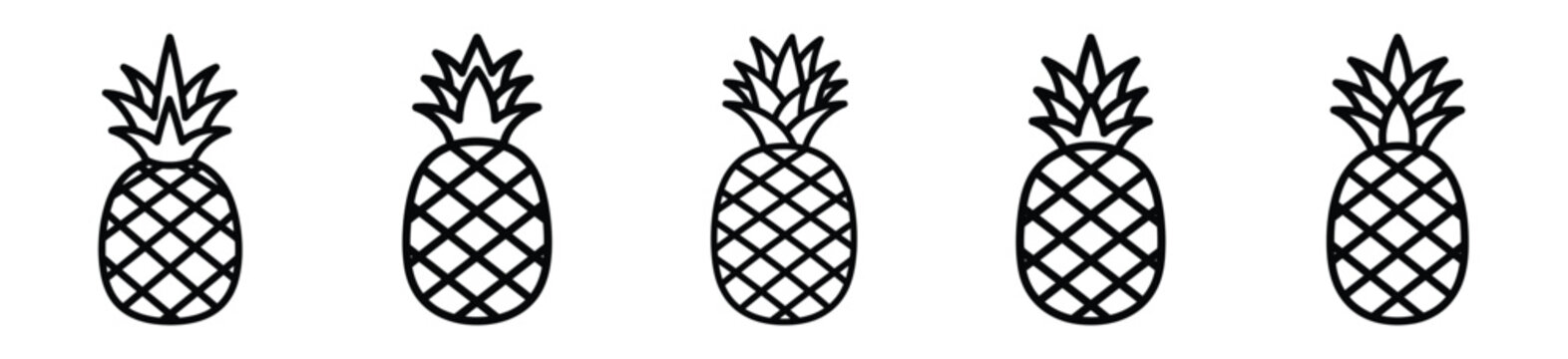 pineapple food outline icon collection. Vector illustration
