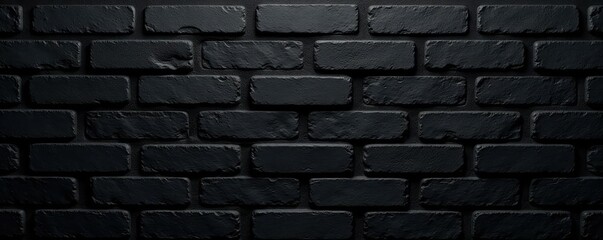 Uniform, matte black brick wall Clean lines, minimal imperfections , design, architecture