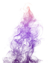 Fototapeta premium Abstract colorful smoke effect with smooth gradient from deep purple to violet and soft peach isolated png on transparent background for creative overlays and visual effects