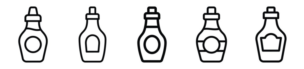 syrup bottle food outline icon collection. Vector illustration