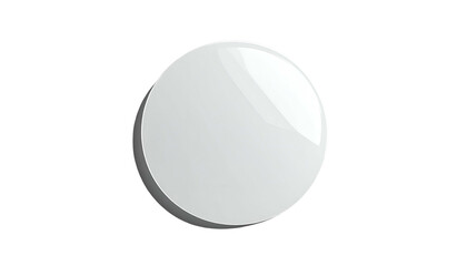 Simple glossy white circle with subtle shadow, centered on a black background