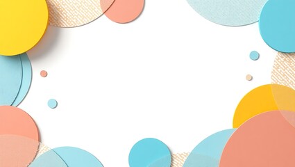 Abstract geometric background with pastel circles and copy space
