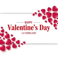 Happy valentine's day greeting card with red hearts