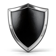 Black shield with silver border high resolution image