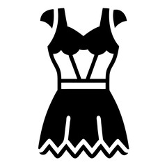 Stylish sleeveless dress icon representing fashion, apparel, and feminine clothing
