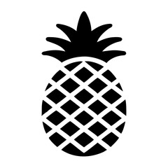 Black and white pineapple icon representing tropical fruit and summer vibes