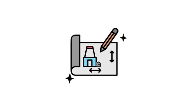 Factory Blueprint Animated Icon