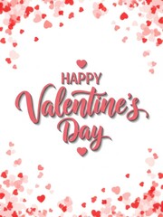 Happy valentine's day greeting card with heart confetti