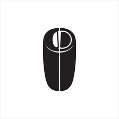 Silhouette modern computer mouse icon minimalist design vector illustration
