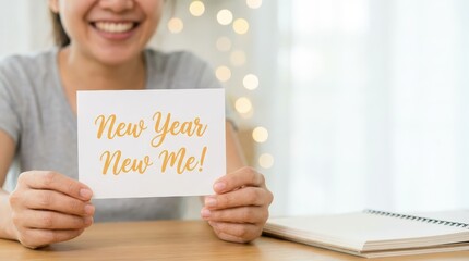 Celebrating new year with a personal resolution cozy indoor setting greeting card warm atmosphere close-up view self-improvement concept for 2023 lifestyle inspiration