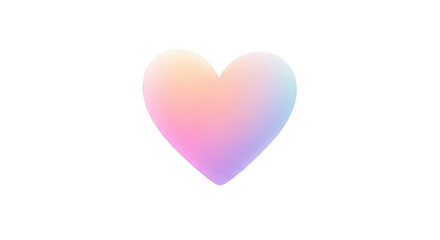 Pastel gradient heart shape against png isolated transparent background black background symbol love