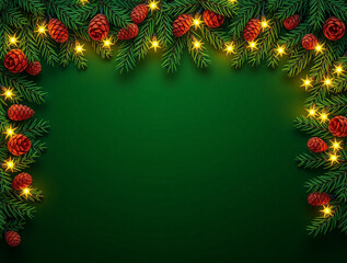 christmas background with christmas tree and decorations