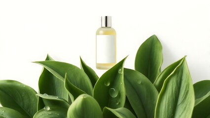 Wellness product banner with nature background