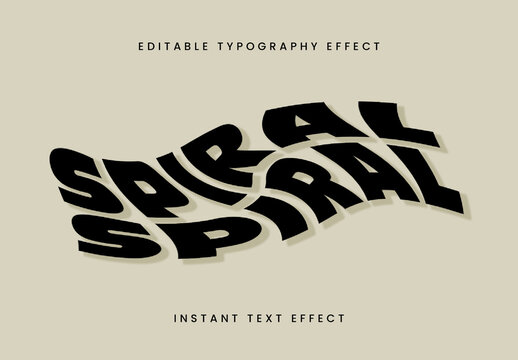 Black And Gray Bold Twisted Swirl Text Effect Wave Strong Font