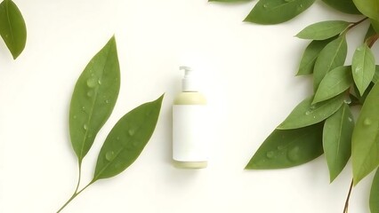 Wellness product banner with nature background