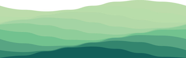 Obraz premium A smooth gradient of green waves creating a calming abstract pattern, perfect for background design.