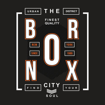 the bronx new york city text flat graphic typography vector illustration print t shirt