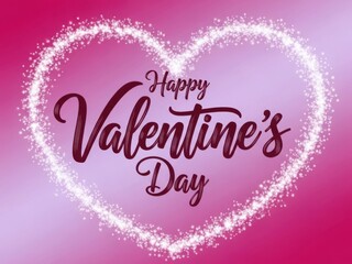 Happy valentine's day greeting with heart shape and pink background