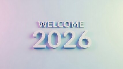 Welcome 2026 isolated on white background