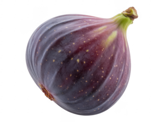 Fresh purple fig with green stem side view fresh fig isolated on a transparent background