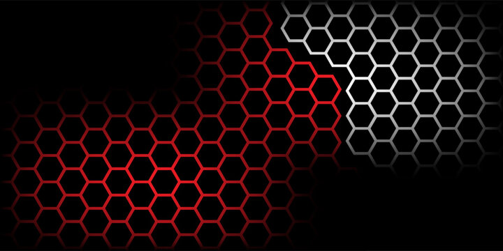 Abstract Vector Hexagon Shape Geometric Retrowave Technology Sci-Fi Texture Isolated on Light dynamic