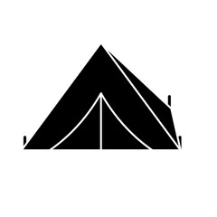 Tent Icon Isolated on Transparent Background. Camping Outdoor Shelter Symbol. Vector Illustration