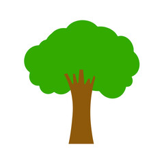 Green Tree Icon Isolated on Transparent Background. Nature Symbol. Vector Illustration