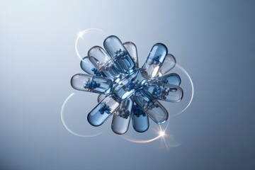Translucent capsules in artistic arrangement