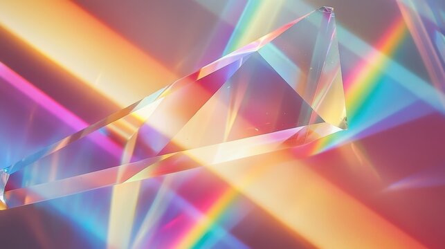 Optical coherence effects prismatic glass crystal light refraction rainbow spectrum interference patterns abstract macro photography transparent surfaces wavelength
