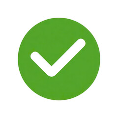 Success Icon: A simple yet impactful green check mark within a vibrant green circle signifies confirmation and acceptance. Evoking trust and positive reinforcement.